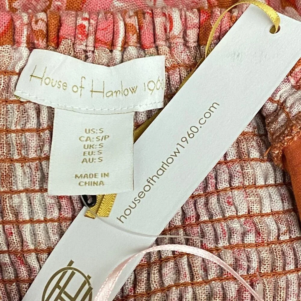 NEW House of Harlow Helena Maxi Dress in Terracotta Pink Floral Size Small - Picture 8 of 9